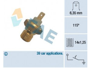 FAE 35270 temperatūros jungiklis, aušinimo skysčio įspėjimo lemputė 
 Aušinimo sistema -> Siuntimo blokas, aušinimo skysčio temperatūra
5997235, 7588846, 7588944