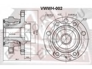 ASVA VWWH-002 rato stebulė 
 Ašies montavimas/vairavimo mechanizmas/ratai -> Rato stebulė/montavimas -> Rato stebulė
1T0 498 621, 3C0 498 621, 8J0 498 621