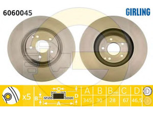 GIRLING 6060045 stabdžių diskas 
 Dviratė transporto priemonės -> Stabdžių sistema -> Stabdžių diskai / priedai
2094210012