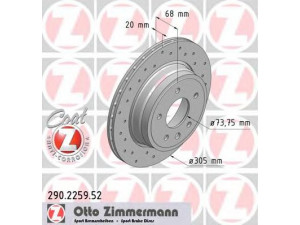 ZIMMERMANN 290.2259.52 stabdžių diskas 
 Dviratė transporto priemonės -> Stabdžių sistema -> Stabdžių diskai / priedai
C2C41251, JLM 11904, JLM 12428