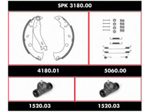 REMSA SPK 3180.00 stabdžių rinkinys, būgniniai stabdžiai 
 Stabdžių sistema -> Būgninis stabdys -> Stabdžių remonto rinkinys