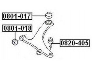 ASVA 0801-017 valdymo svirties/išilginių svirčių įvorė 
 Ašies montavimas/vairavimo mechanizmas/ratai -> Valdymo svirtis/pasukamosios svirties sujungimas -> Montavimas/sutvirtinimas
20204-AG011