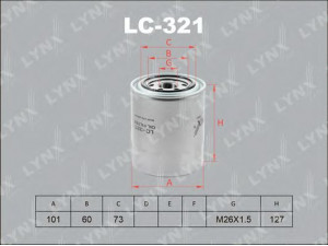 LYNXauto LC-321 alyvos filtras 
 Filtrai -> Alyvos filtras
E57A6A650BA, E5TZ6731A, VS01-13-302C