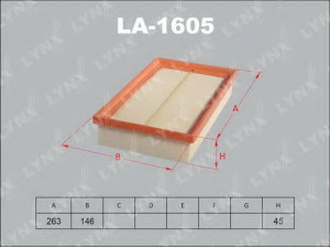LYNXauto LA-1605 oro filtras 
 Filtrai -> Oro filtras
1058022, 1072246, 1480568, 1516739