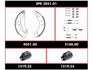REMSA SPK 3051.01 stabdžių rinkinys, būgniniai stabdžiai 
 Stabdžių sistema -> Būgninis stabdys -> Stabdžių remonto rinkinys