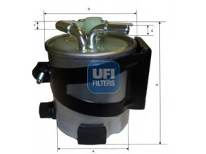 UFI 55.417.00 kuro filtras 
 Degalų tiekimo sistema -> Kuro filtras/korpusas
8200506046, 8200564638, 8200697875