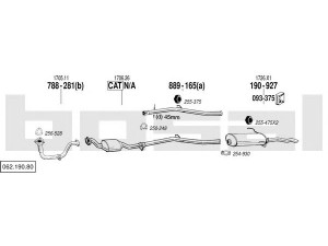 BOSAL 062.190.80 išmetimo sistema 
 Išmetimo sistema -> Išmetimo sistema, visa