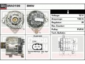 DELCO REMY DRA0199 kintamosios srovės generatorius 
 Elektros įranga -> Kint. sr. generatorius/dalys -> Kintamosios srovės generatorius
12317836610, 12317837691, 7836610