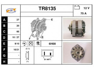 SNRA TR8135 kintamosios srovės generatorius 
 Elektros įranga -> Kint. sr. generatorius/dalys -> Kintamosios srovės generatorius
7700754832, 7701499237