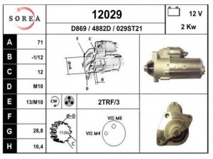 EAI 12029 starteris 
 Elektros įranga -> Starterio sistema -> Starteris
700315522, 7711134603, 9110602