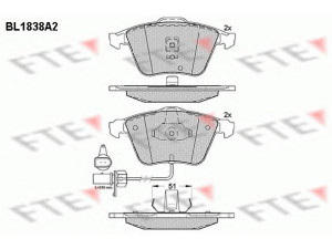 FTE BL1838A2 stabdžių trinkelių rinkinys, diskinis stabdys 
 Techninės priežiūros dalys -> Papildomas remontas
4B0 698 151 AC, 4B0 698 151 AD