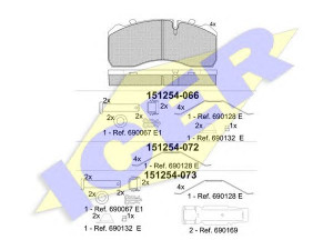 ICER 151254-073 stabdžių trinkelių rinkinys, diskinis stabdys 
 Techninės priežiūros dalys -> Papildomas remontas
299 2336, 299 6468, 81 50820 5017