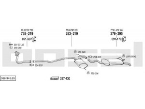 BOSAL 066.345.65 išmetimo sistema 
 Išmetimo sistema -> Išmetimo sistema, visa