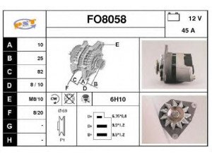 SNRA FO8058 kintamosios srovės generatorius 
 Elektros įranga -> Kint. sr. generatorius/dalys -> Kintamosios srovės generatorius
5003897, 5007076, 76BB10300HA, 76BB10300HB