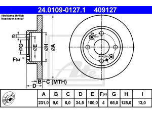 ATE 24.0109-0127.1 stabdžių diskas 
 Stabdžių sistema -> Diskinis stabdys -> Stabdžių diskas
B461-26-251C, B461-26-251D, B4Y2-26-251C