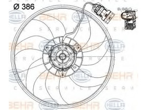 HELLA 8EW 351 039-731 ventiliatorius, radiatoriaus 
 Aušinimo sistema -> Oro aušinimas
13 41 354, 24 42 1234