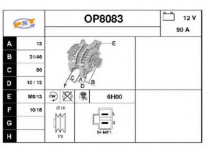SNRA OP8083 kintamosios srovės generatorius 
 Elektros įranga -> Kint. sr. generatorius/dalys -> Kintamosios srovės generatorius
8972159922, LR190750, LR190750B