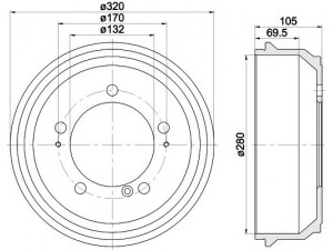 HELLA PAGID 8DT 355 300-631 stabdžių būgnas 
 Stabdžių sistema -> Būgninis stabdys -> Stabdžių būgnas
4500099, 9160399, 7700302145