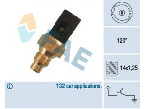 FAE 35250 temperatūros jungiklis, aušinimo skysčio įspėjimo lemputė 
 Aušinimo sistema -> Siuntimo blokas, aušinimo skysčio temperatūra
77 00 771 786, 77 00 786 460, 77 00 823 512