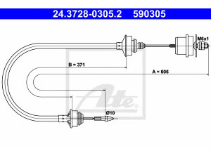 ATE 24.3728-0305.2 sankabos trosas 
 Dviratė transporto priemonės -> Kabeliai ir tachometro velenaai -> Sankabos trosas
2150 R7, 96 104 679