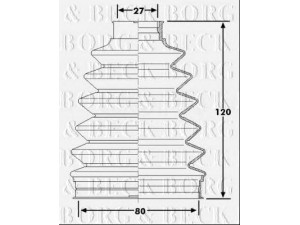 BORG & BECK BCB6230 gofruotoji membrana, kardaninis velenas 
 Ratų pavara -> Gofruotoji membrana
7701209252