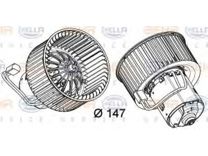 HELLA 8EW 351 040-241 vidaus pūtiklis 
 Šildymas / vėdinimas -> Orpūtė/dalys
64 11 9 200 936, 9 200 936