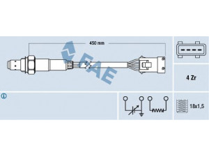 FAE 77162 lambda jutiklis 
 Išmetimo sistema -> Jutiklis/zondas
96.230.002, 1628.7S