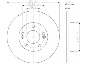 HELLA PAGID 8DD 355 110-951 stabdžių diskas 
 Stabdžių sistema -> Diskinis stabdys -> Stabdžių diskas
5171226000, 517123B000, 517123B000AT