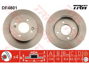 TRW DF4801 stabdžių diskas 
 Stabdžių sistema -> Diskinis stabdys -> Stabdžių diskas
584110X500, 5841107300, 5841107500