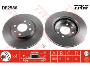TRW DF2586 stabdžių diskas 
 Dviratė transporto priemonės -> Stabdžių sistema -> Stabdžių diskai / priedai
4020600Q0E, 4020600Q0K, 4020600QAA