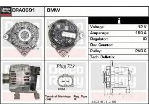 DELCO REMY DRA0691 kintamosios srovės generatorius 
 Elektros įranga -> Kint. sr. generatorius/dalys -> Kintamosios srovės generatorius
12317800308, 12317802928