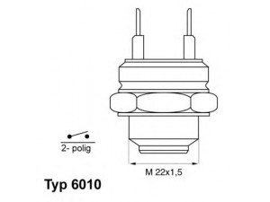 WAHLER 6010.95D temperatūros jungiklis, radiatoriaus ventiliatorius; temperatūros jungiklis, radiatoriaus ventiliatorius 
 Aušinimo sistema -> Siuntimo blokas, aušinimo skysčio temperatūra
434 0878, 823 959 481 G, 434 0878