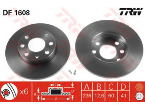 TRW DF1608 stabdžių diskas 
 Stabdžių sistema -> Diskinis stabdys -> Stabdžių diskas
90008005, 569030, 90008005, 90008005