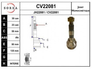 EAI CV22081K jungčių komplektas, kardaninis velenas
