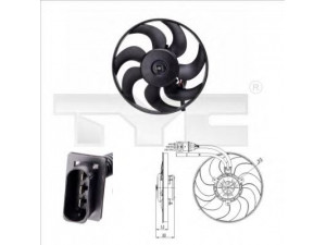 TYC 831-0009 ventiliatorius, radiatoriaus 
 Aušinimo sistema -> Oro aušinimas
6K0959455L, 6K0959455L