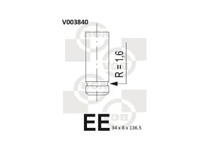 BGA V003840 išleidimo vožtuvas 
 Variklis -> Variklio uždegimo laiko reguliavimo kontrolė -> Vožtuvų eilė -> Vožtuvai/dalys
MD083662