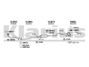 KLARIUS 390241U išmetimo sistema 
 Išmetimo sistema -> Išmetimo sistema, visa