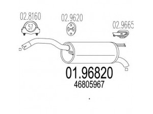 MTS 01.96820 galinis duslintuvas 
 Išmetimo sistema -> Duslintuvas
46805967