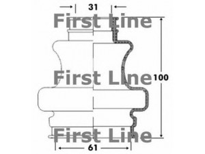 FIRST LINE FCB6092 gofruotoji membrana, kardaninis velenas 
 Ratų pavara -> Gofruotoji membrana
2203500037