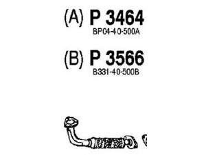 FENNO P3566 išleidimo kolektorius 
 Išmetimo sistema -> Išmetimo vamzdžiai
B331-40-500B