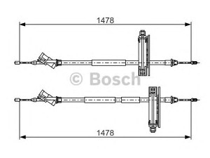 BOSCH 1 987 477 932 trosas, stovėjimo stabdys 
 Stabdžių sistema -> Valdymo svirtys/trosai
1205576, 1253158, 3S412 A603 CB