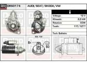 DELCO REMY DRS0174 starteris 
 Elektros įranga -> Starterio sistema -> Starteris
02M911024, 02M911024A, 02M911024P