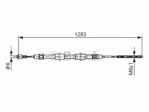 BOSCH 1 987 477 710 trosas, stovėjimo stabdys 
 Stabdžių sistema -> Valdymo svirtys/trosai
34 40 1 166 055