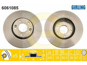 GIRLING 6061085 stabdžių diskas 
 Dviratė transporto priemonės -> Stabdžių sistema -> Stabdžių diskai / priedai
517122Y000, 517123K110, 517123K150