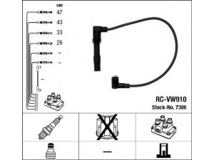 NGK 7306 uždegimo laido komplektas 
 Kibirkšties / kaitinamasis uždegimas -> Uždegimo laidai/jungtys