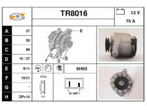 SNRA TR8016 kintamosios srovės generatorius 
 Elektros įranga -> Kint. sr. generatorius/dalys -> Kintamosios srovės generatorius
5001014181, 7700714313, 7701352125