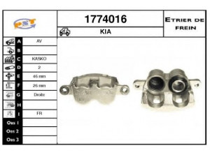 SNRA 1774016 stabdžių apkaba 
 Stabdžių sistema -> Stabdžių matuoklis -> Stabdžių matuoklio montavimas
0K72F33980, 0K75A33980, 0K75B33980