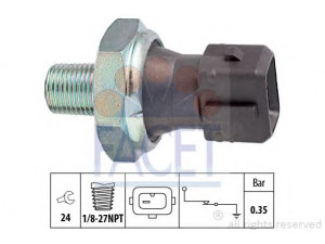 FACET 7.0091 alyvos slėgio jungiklis 
 Variklis -> Variklio elektra
37240-P5T-G00, GPS135, NUC10003