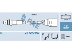 FAE 77905 lambda jutiklis 
 Variklis -> Variklio elektra
022 906 262 BH, 022 906 262 L, 022 906 265 B