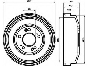 HELLA 8DT 355 300-871 stabdžių būgnas 
 Stabdžių sistema -> Būgninis stabdys -> Stabdžių būgnas
0K56A26251A